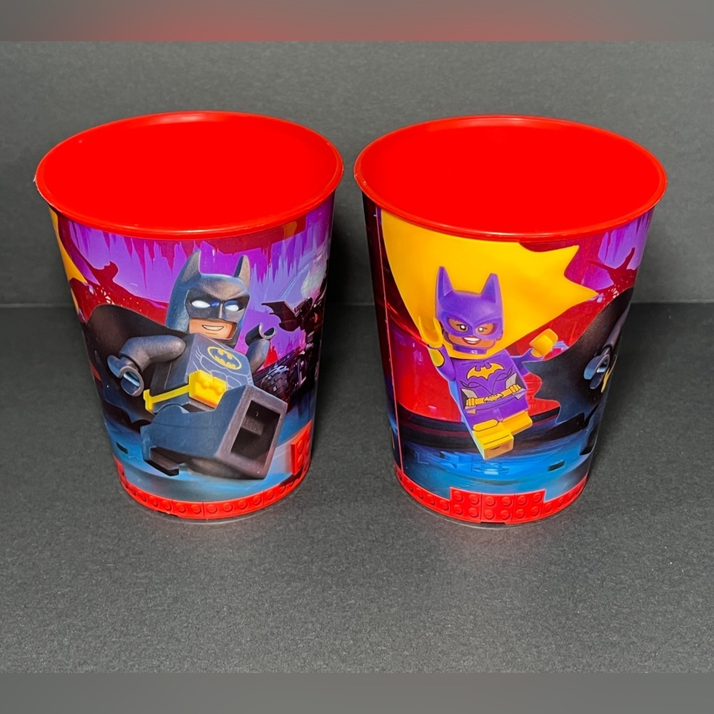 Set of 2 McDonald’s Batman Lego Small Cups NO LIDS 2017 Bundle Pair